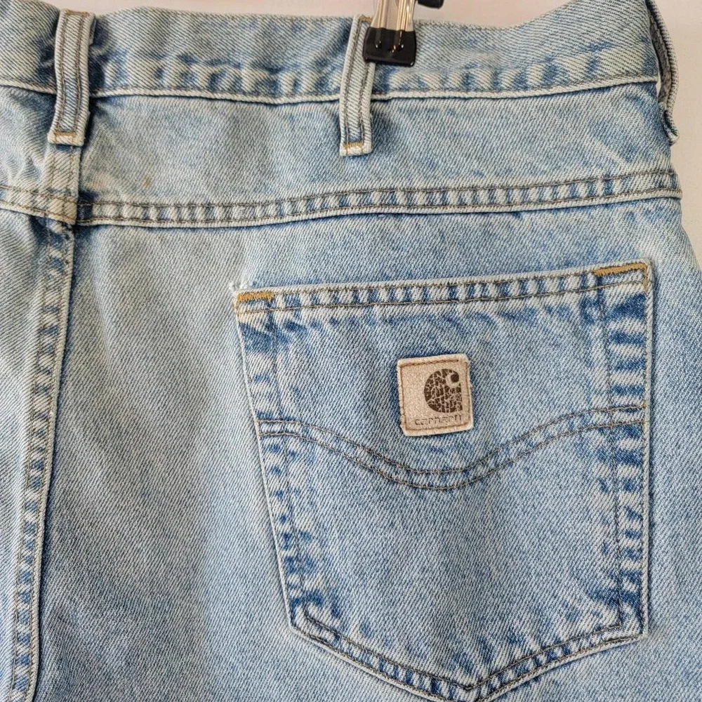 Carhartt B17 STW Relaxed Fit Light Wash Stonewash Denim Jeans Mens 38x30